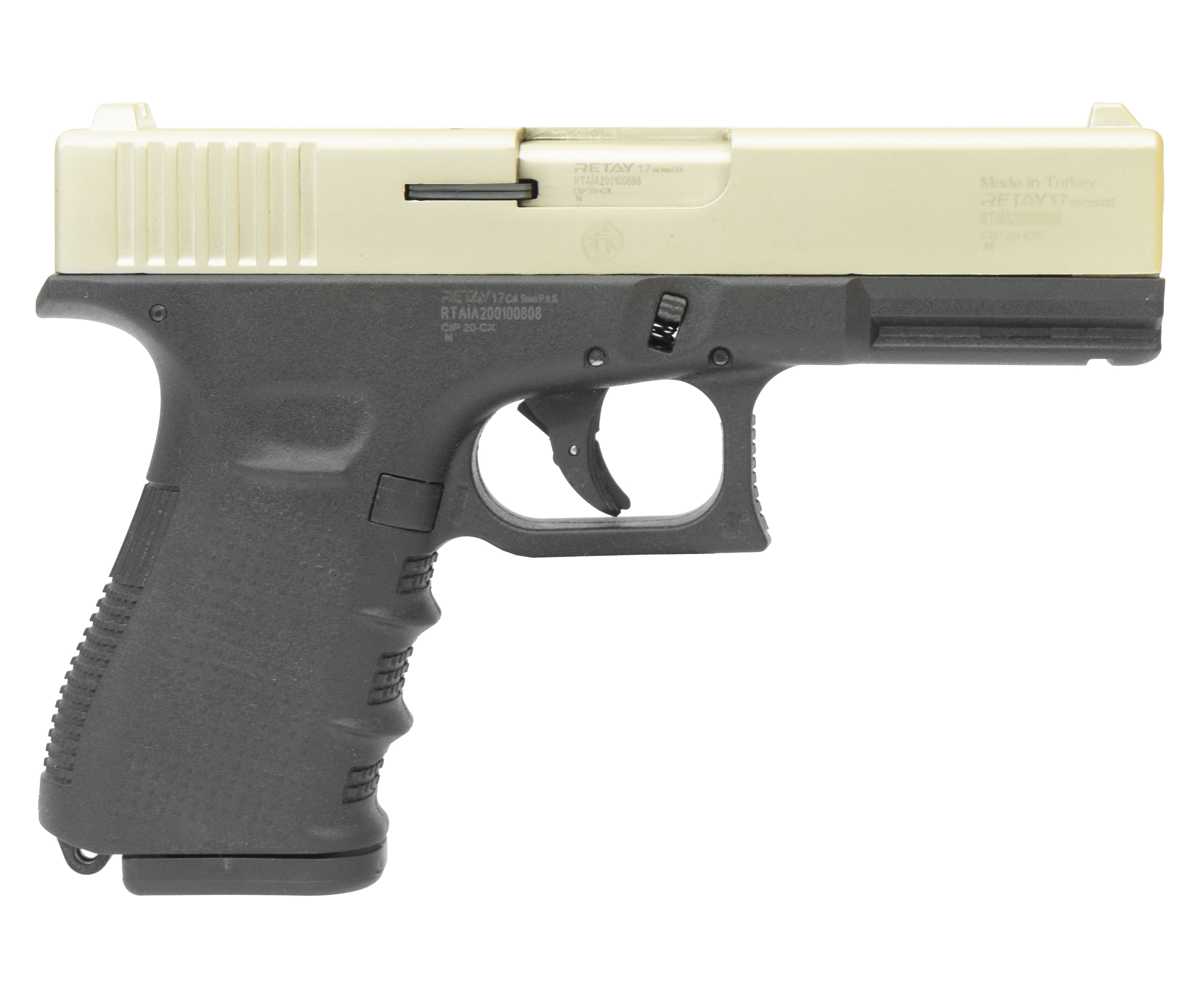 Пистолет охолощенный G17C (Glok 17), к.9мм (сатин)